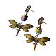 Earrings bronze dragonfly agate druzby. Earrings. Jewelry Elena. Online shopping on My Livemaster.  Фото №2