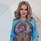 blue from Pavlovoposadsky shawl, warm sweatshirt, Sweatshirts, St. Petersburg,  Фото №1