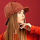 Кепка ШЕРЛОК ХОЛМС с двумя козырьками Шляпа Deerstalker женская З23-20. Кепки. MoroshkaHats Головные уборы. Ярмарка Мастеров.  Фото №4