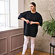 Long black T-shirt with embroidery. T-shirts. NATALINI. My Livemaster. Фото №10