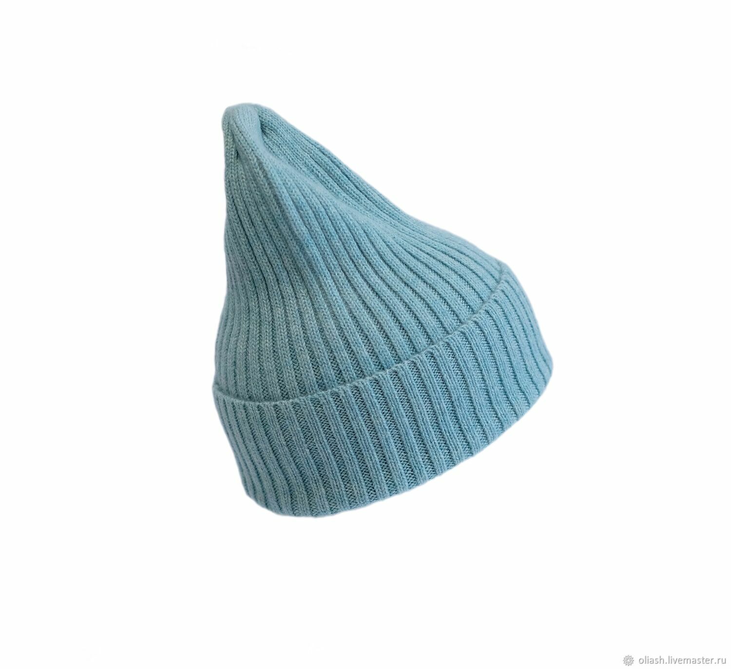 Knitted women's hat made of 100% cashmere. OG 53-55cm. 54-57cm, Caps, Ufa,  Фото №1