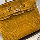 Classic crocodile genuine leather bag in yellow. Classic Bag. SHOES&BAGS. My Livemaster. Фото №4