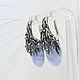 Mistletoe ring and earrings with blue agates in silver 925 IV0017. Jewelry Sets. Sunny Silver. My Livemaster. Фото №4