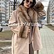 Кашемировое пальто с мехом куницы. Пальто. YANA KRAFT BRAND. Ярмарка Мастеров.  Фото №5