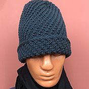 Аксессуары handmade. Livemaster - original item Men`s hat WIND OF CHANGE Italian yarn 100%-merino. Handmade.