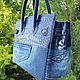 Джинсовая кожаная сумка в стиле Birkin 25. My handmade. Классическая сумка. Magic denim in art. Ярмарка Мастеров.  Фото №4