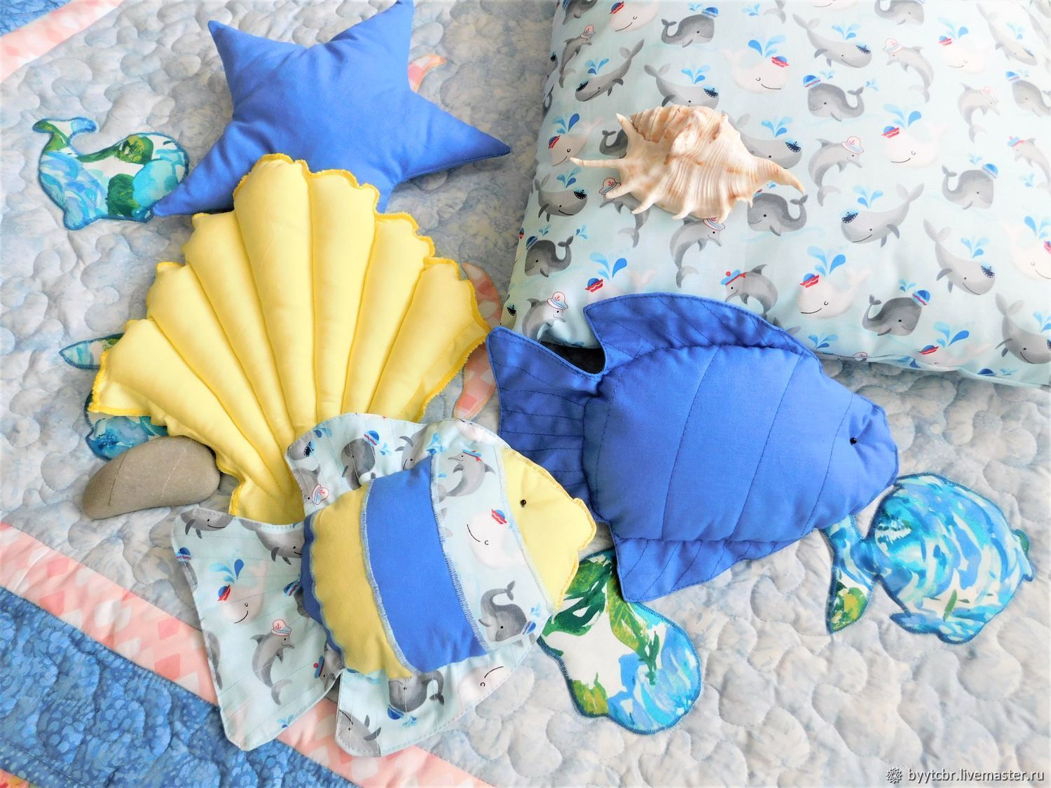 Подушки-игрушки В МОРСКОМ СТИЛЕ в детскую кровать, Подушки для детей, Москва,  Фото №1