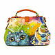A small bag 'Summer and the cat'. Valise. Pelle Volare. My Livemaster. Фото №4