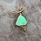 Order Vintage Goldtone Metal & Enamel Ballerina Dancer Lapel Pin. Bijoudelice. Livemaster. . Vintage brooches Фото №3