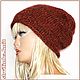 Шапка "MELODY" АНГОРА №7  фиол, черн,террак, перл). Шапки. Ирина(shvilinka.knit). Ярмарка Мастеров.  Фото №11