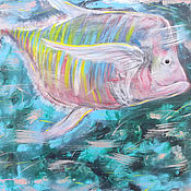 Картины и панно handmade. Livemaster - original item Selena Vomer Fish in the Sea. Painting on canvas. Handmade.