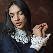 Аксессуары handmade. Livemaster - original item Collars: Crochet collar and cuffs 