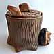 A stump with a hedgehog. salt shaker. Jar. Box. Ceramics. Jars. smile in clay. Online shopping on My Livemaster.  Фото №2