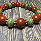 Red jasper and serpentine bracelet ' In Spring'. Bead bracelet. Beautiful gifts for the good people (Alura-lights). My Livemaster. Фото №5