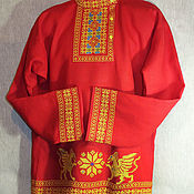Русский стиль handmade. Livemaster - original item People`s shirt Kosovorotka Golden Guards of Russia. Handmade.