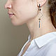 Silver-plated Long Earrings Geometry with Glass, Earrings, Moscow,  Фото №1