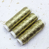 Материалы для творчества handmade. Livemaster - original item Threads Light gold metallized 100 m. Handmade.