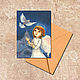 Order Christmas card angel and dove. KapustinaArt. Livemaster. . Cards Фото №3
