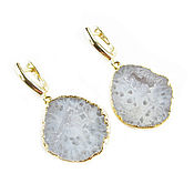 Украшения handmade. Livemaster - original item Earrings with white quartz, earrings with quartz, earrings gift. Handmade.