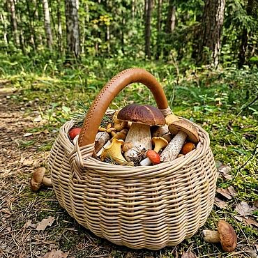 Дача и сад ручной работы. Ярмарка Мастеров - ручная работа Плетеная корзина для  грибов, овощей, фруктов, пикника.. Handmade.
