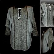 Одежда handmade. Livemaster - original item 100% linen yarn.Cardigan BAT shirt style. Handmade.