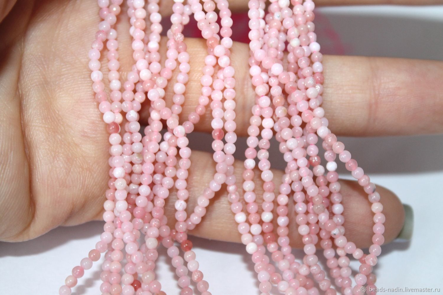 Розовый опал 2мм нить 38см купить в интернет-магазине Ярмарка Мастеров ...
