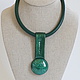 Necklace made of leather with malachite. Collection VERDE. Necklace. aLena. Online shopping on My Livemaster.  Фото №2