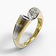Golden ring 'prima' with white and black diamonds, infinity, Rings, Moscow,  Фото №1