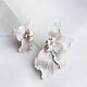 Серьги гвоздики с цветами. Свадебные аксессуары. Si Wedding Accessories. Интернет-магазин Ярмарка Мастеров.  Фото №2