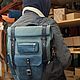  Рюкзак скрутка "ГРИНГО" серый/синий. Рюкзаки. Manufactura HardSkin. Ярмарка Мастеров.  Фото №6