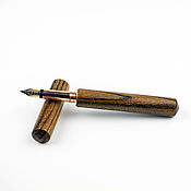 Канцелярские товары handmade. Livemaster - original item Diplomat fountain pen made of solid zebrano in a case. Handmade.