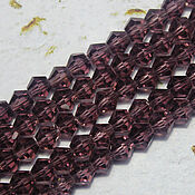 Материалы для творчества handmade. Livemaster - original item Biconuses 4 mm 45 pcs on a thread Burgundy. Handmade.