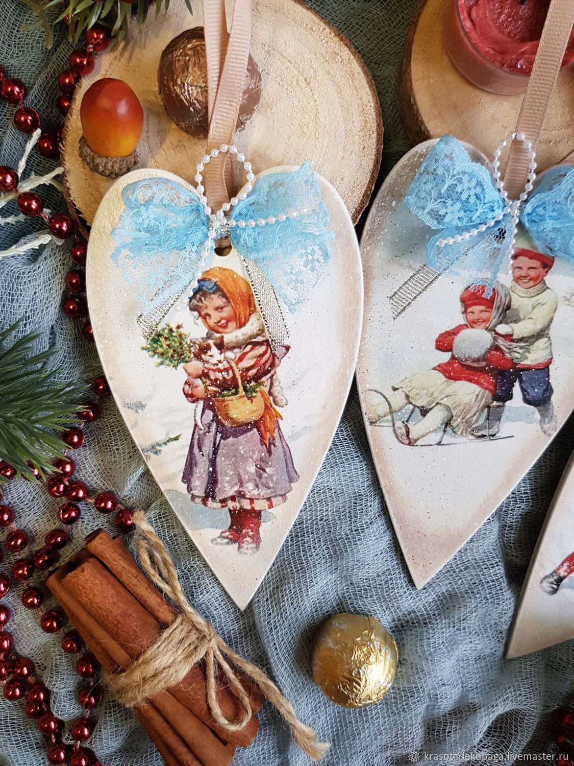 Новогодние Игрушки Сердечки Новогодние Игрушки Сердечки