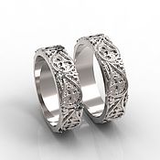 Свадебный салон handmade. Livemaster - original item Ring with patterns 925 sterling silver (Ob57). Handmade.
