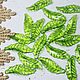 Бусины листья 30/10 мм Зеленый 1 шт акрил пластик, Бусины, Соликамск,  Фото №1