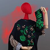 Одежда handmade. Livemaster - original item Cotton Sweatshirt Tropics Sweatshirt with Hand Embroidery Patterns. Handmade.
