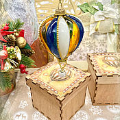 Сувениры и подарки handmade. Livemaster - original item Christmas decorations: Blue and white balloon.. Handmade.