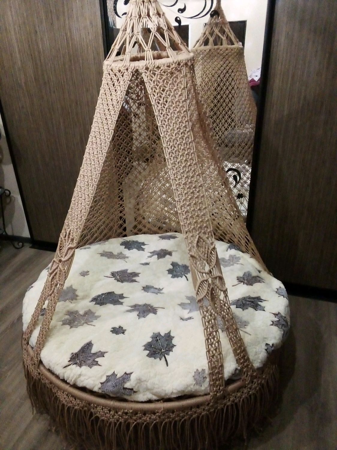 Подвесное кресло в стиле макраме