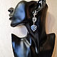 Classic long earrings with carved sodalite ' Denim'. Earrings. Jewelry just for You (G-Korchagina). My Livemaster. Фото №6