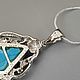 Silver pendant with natural turquoise 18h10 mm. Pendants. yakitoriya. My Livemaster. Фото №5