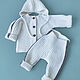 Juego para el extracto, traje de punto blanco. Gift for newborn. babyshop. My Livemaster. Фото №4
