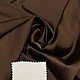  Satin brown chocolate silk, Fabric, Moscow,  Фото №1