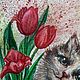 Открытка акварельная на 8 марта из серии "Коты Мартовские". Открытки. Yulia-luana-art. Ярмарка Мастеров.  Фото №5