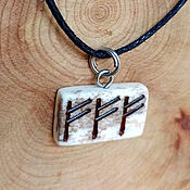 Rune Of Ansuz. Amulet made of mammoth Tusk. Knowledge, creativity