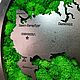Часы из стабилизированного мха "Россия" d40 см. Сувениры по профессиям. Антонина Литовкина - Озеленение (Планета Флористики). Ярмарка Мастеров.  Фото №6