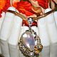 Pendant Flowers, Baroque and round pearls, peridot, silver, gilding. Pendants. Amalia-jewelry talisman. Online shopping on My Livemaster.  Фото №2