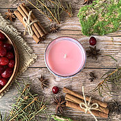 Сувениры и подарки handmade. Livemaster - original item Aromatic candle (100% soy wax) in a glass of Cranberry. Handmade.