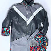 Одежда handmade. Livemaster - original item Leather jacket grey shirt. Handmade.