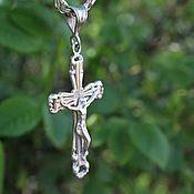 Украшения handmade. Livemaster - original item Men`s cross with crucifix made of 925 sterling silver HH0082. Handmade.