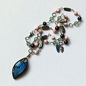 Украшения handmade. Livemaster - original item Necklace made of labrador, abalone and pearls. Handmade.